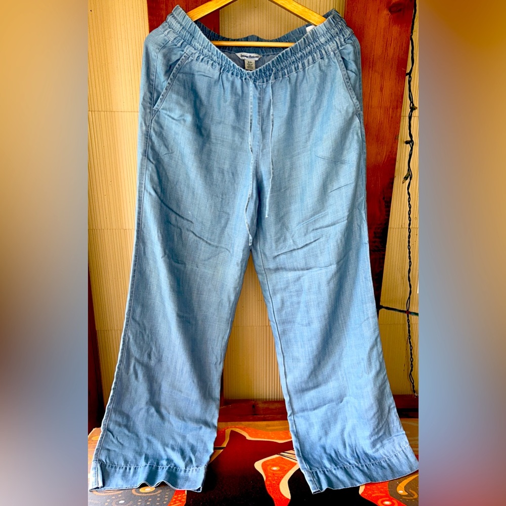 Tommy Bahama AllDay High Rise Easy Pants Size Small Wide Leg Pant Blue
